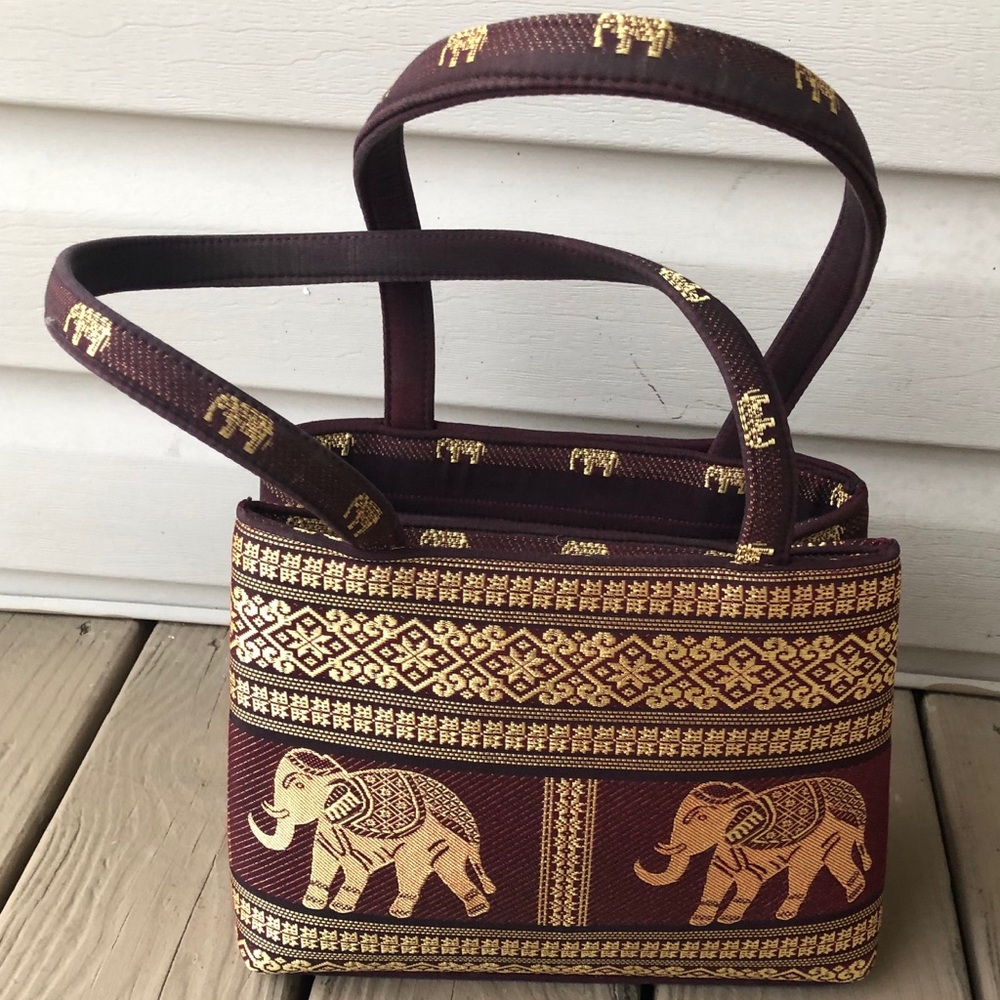 Elephant tribal print purse
